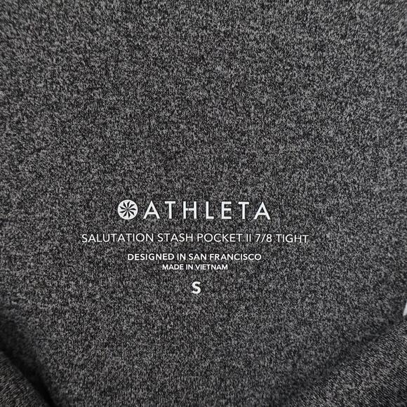 Athleta Salutation Stash Pocket II 7/8 High Rise Tight Grey Size Small - Picture 3 of 7